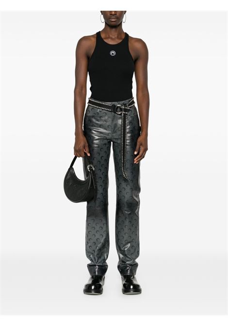 moon logo ribbed jersey tabk top woman black MARINE SERRE | WTT014ACJER0011BK99